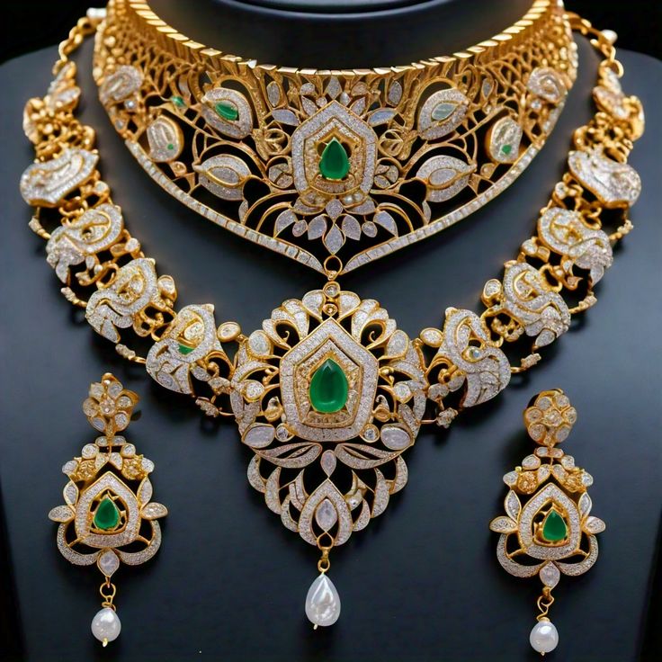 Polish Moon Style Graceful Necklace Jewellery Set With Earrings