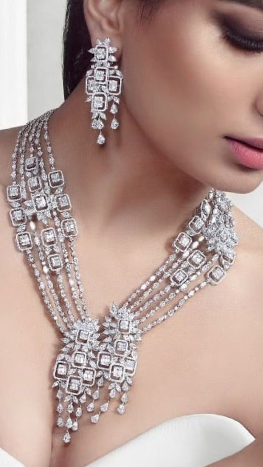 American Diamond Unci jewellery set for women