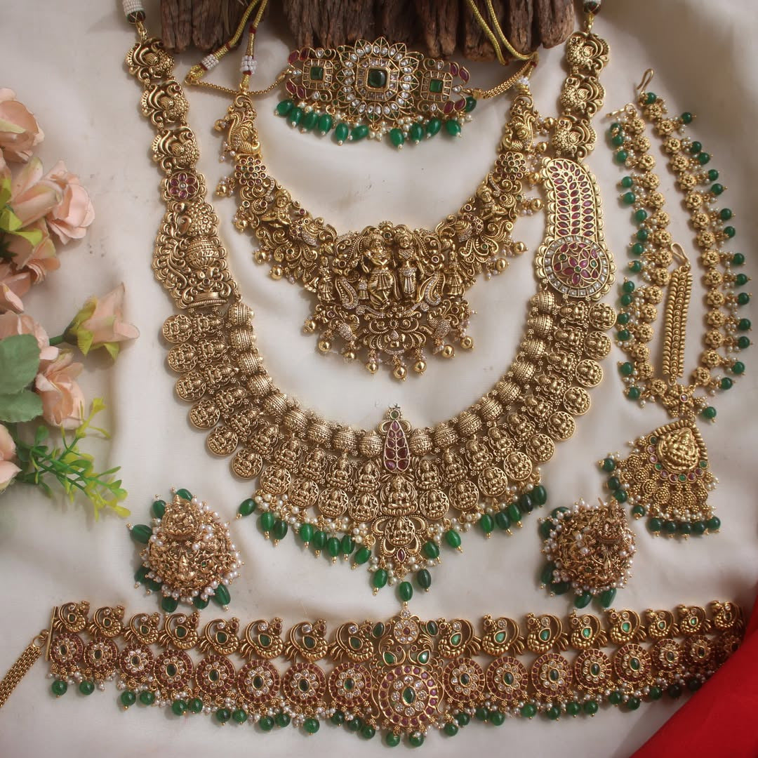 Matte Finish Full Jewellery set for women and girls for Bridal collection