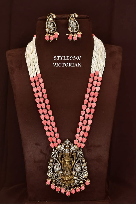 Victorian Pink Designer Necklace set