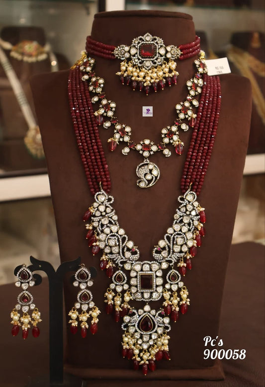 Pongal Pearl victorian Necklace Set